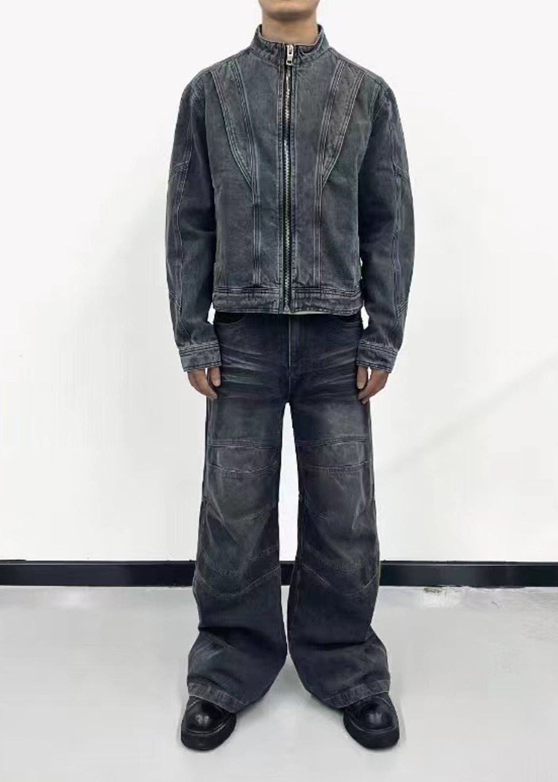 Vintage Washed Patchwork Denim Jacket - Rick Circus