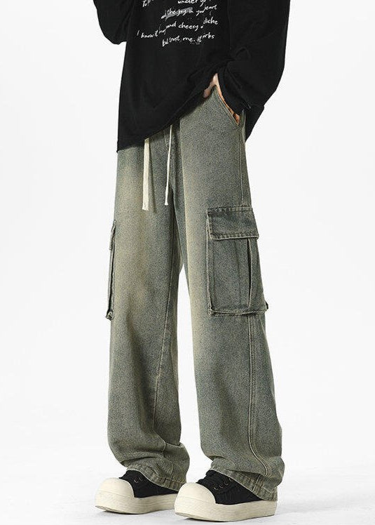 Vintage Washed Wide - Leg Cargo Jeans - Rick Circus