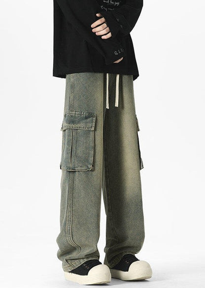 Vintage Washed Wide - Leg Cargo Jeans - Rick Circus
