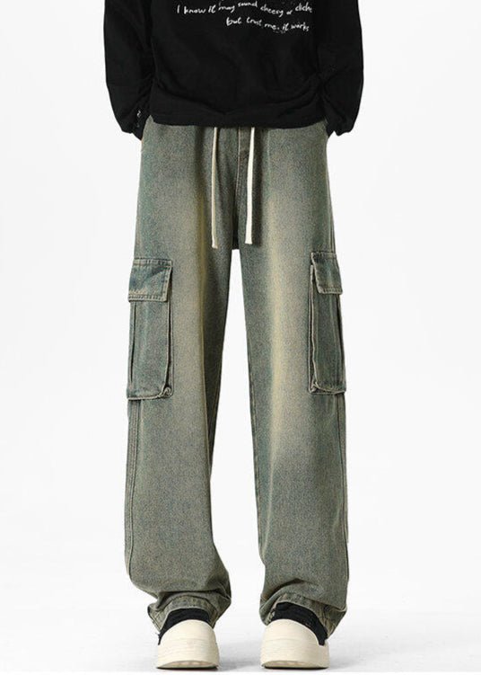Vintage Washed Wide - Leg Cargo Jeans - Rick Circus
