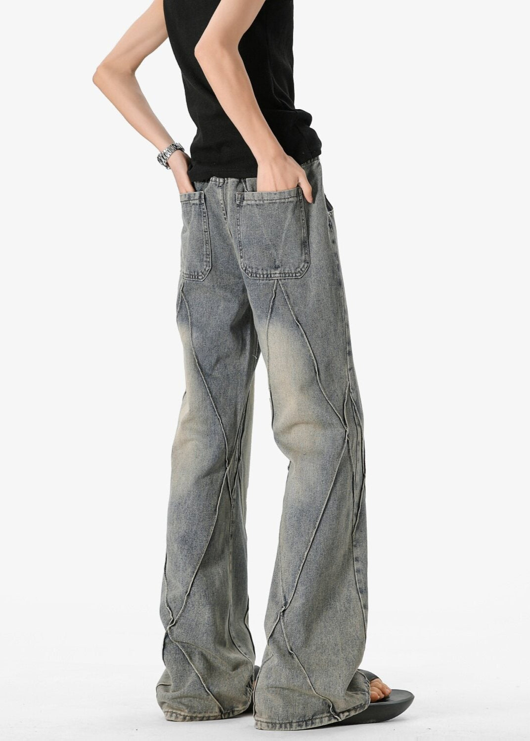Vintage Washed Wide - Leg Jeans - Rick Circus