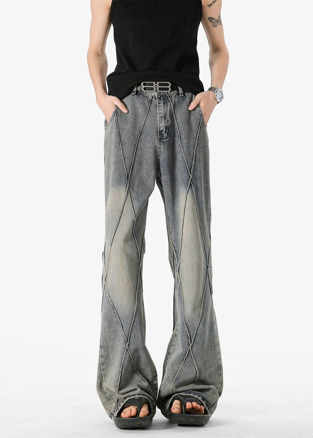 Vintage Washed Wide - Leg Jeans - Rick Circus