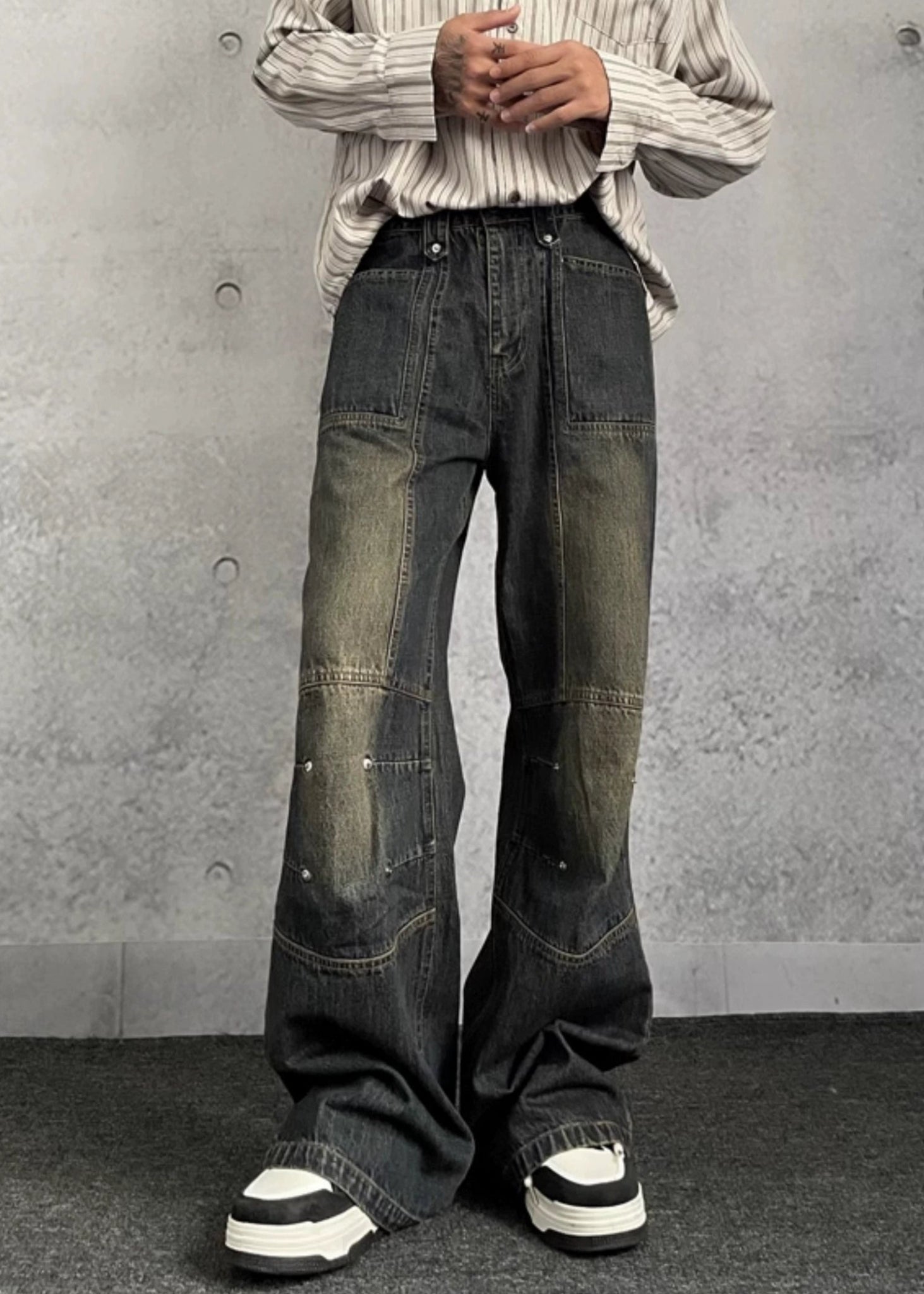 Vintage Washed Wide - Leg Jeans - Rick Circus