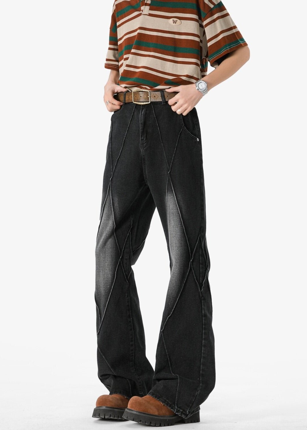 Vintage Washed Wide - Leg Jeans - Rick Circus