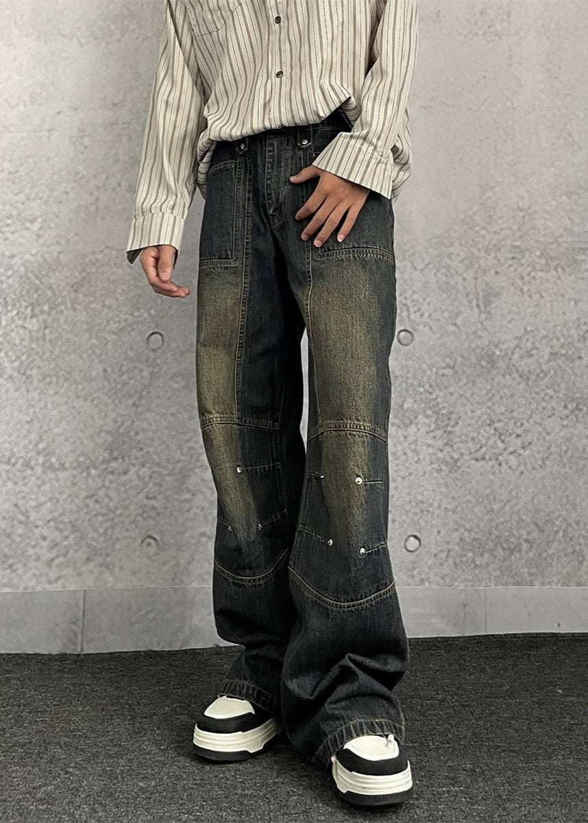 Vintage Washed Wide - Leg Jeans - Rick Circus