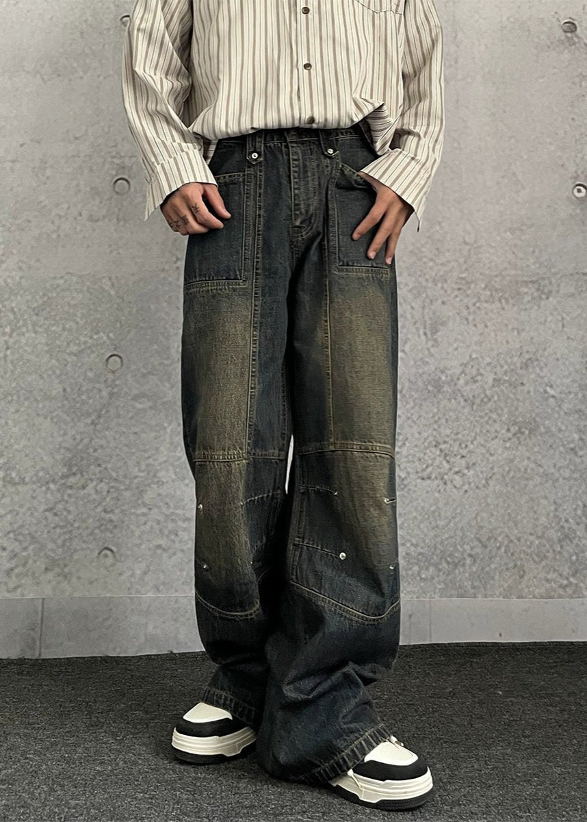Vintage Washed Wide - Leg Jeans - Rick Circus