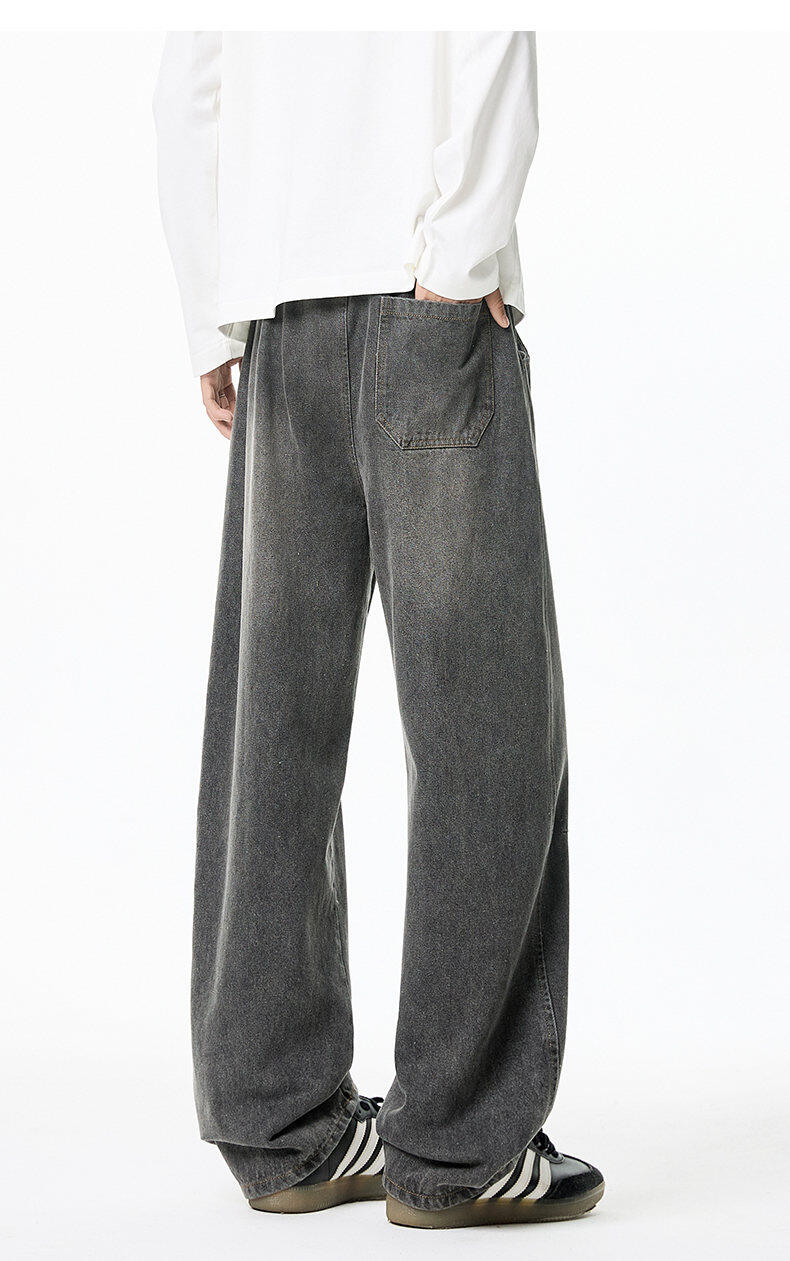 Vintage Wide - Leg Washed Denim Pants - Rick Circus