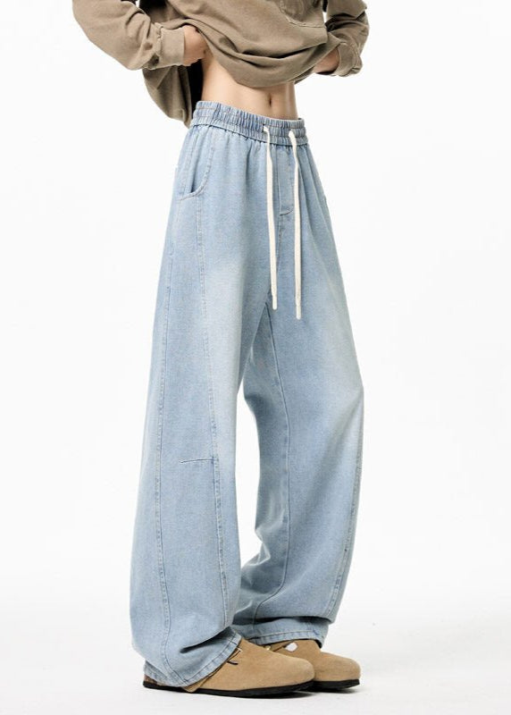 Vintage Wide - Leg Washed Denim Pants - Rick Circus