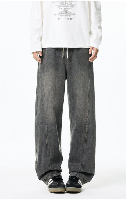 Vintage Wide - Leg Washed Denim Pants - Rick Circus