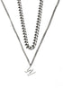 W Initial Pendant Layered Chain Necklace - Rick Circus