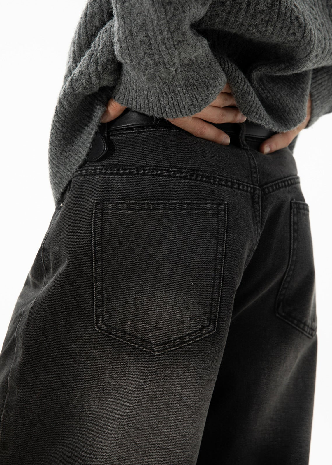 Washed Black Wide - Leg Jeans - Rick Circus