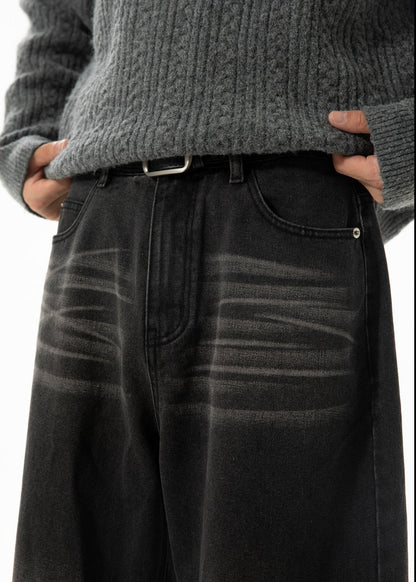 Washed Black Wide - Leg Jeans - Rick Circus