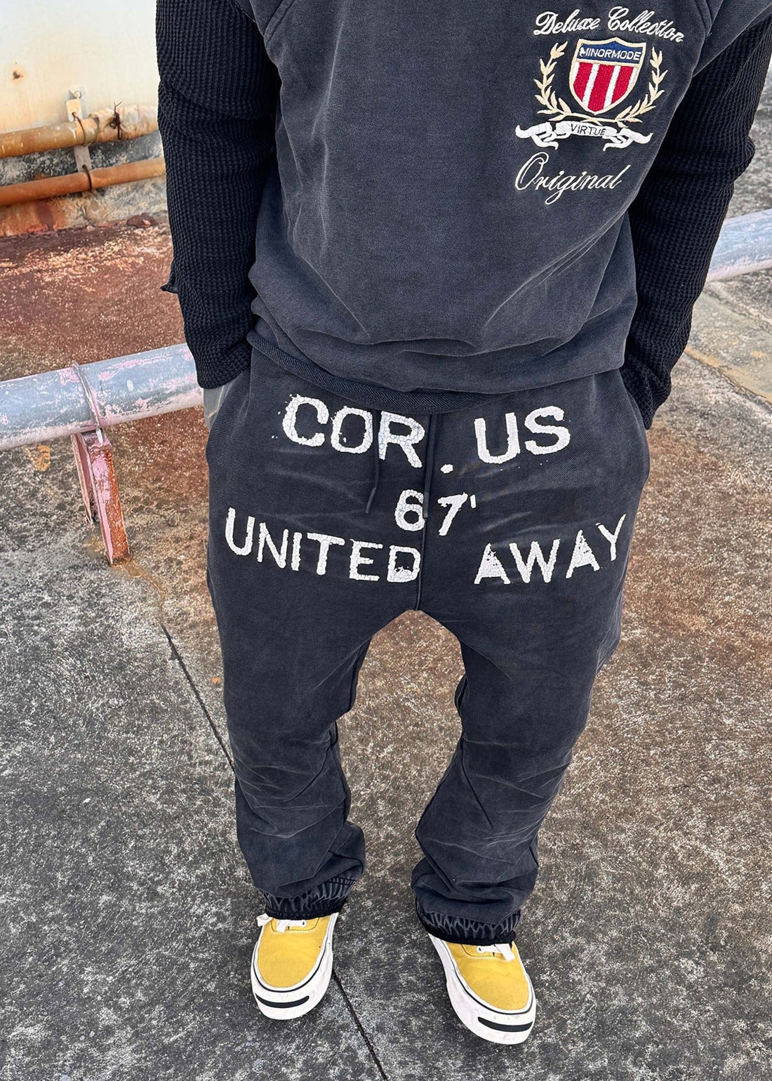 Washed Cotton Distressed Drawstring Pants - Rick Circus