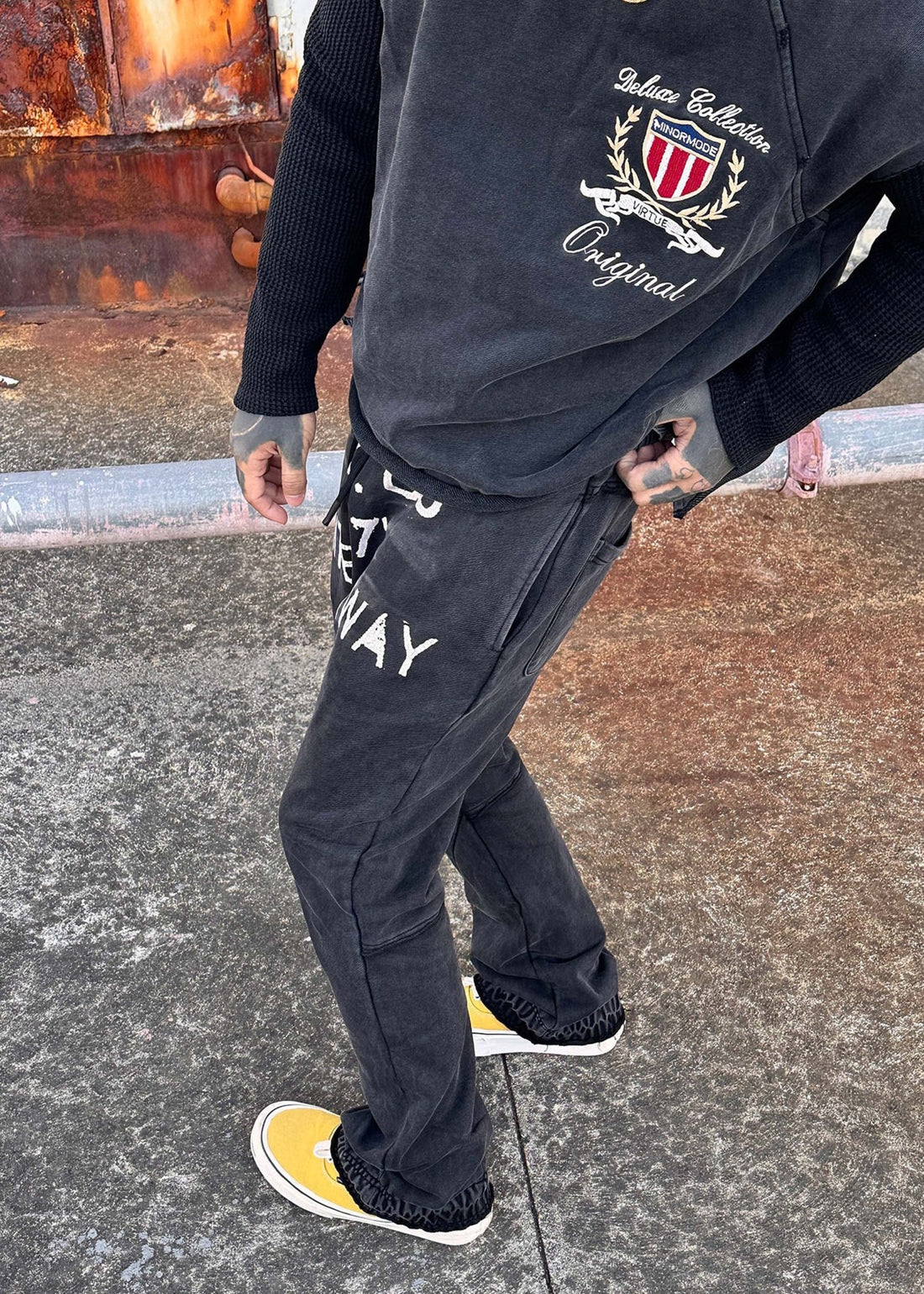 Washed Cotton Distressed Drawstring Pants - Rick Circus