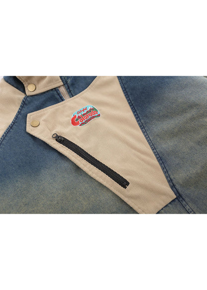 Washed Denim Padded Jacket - Rick Circus