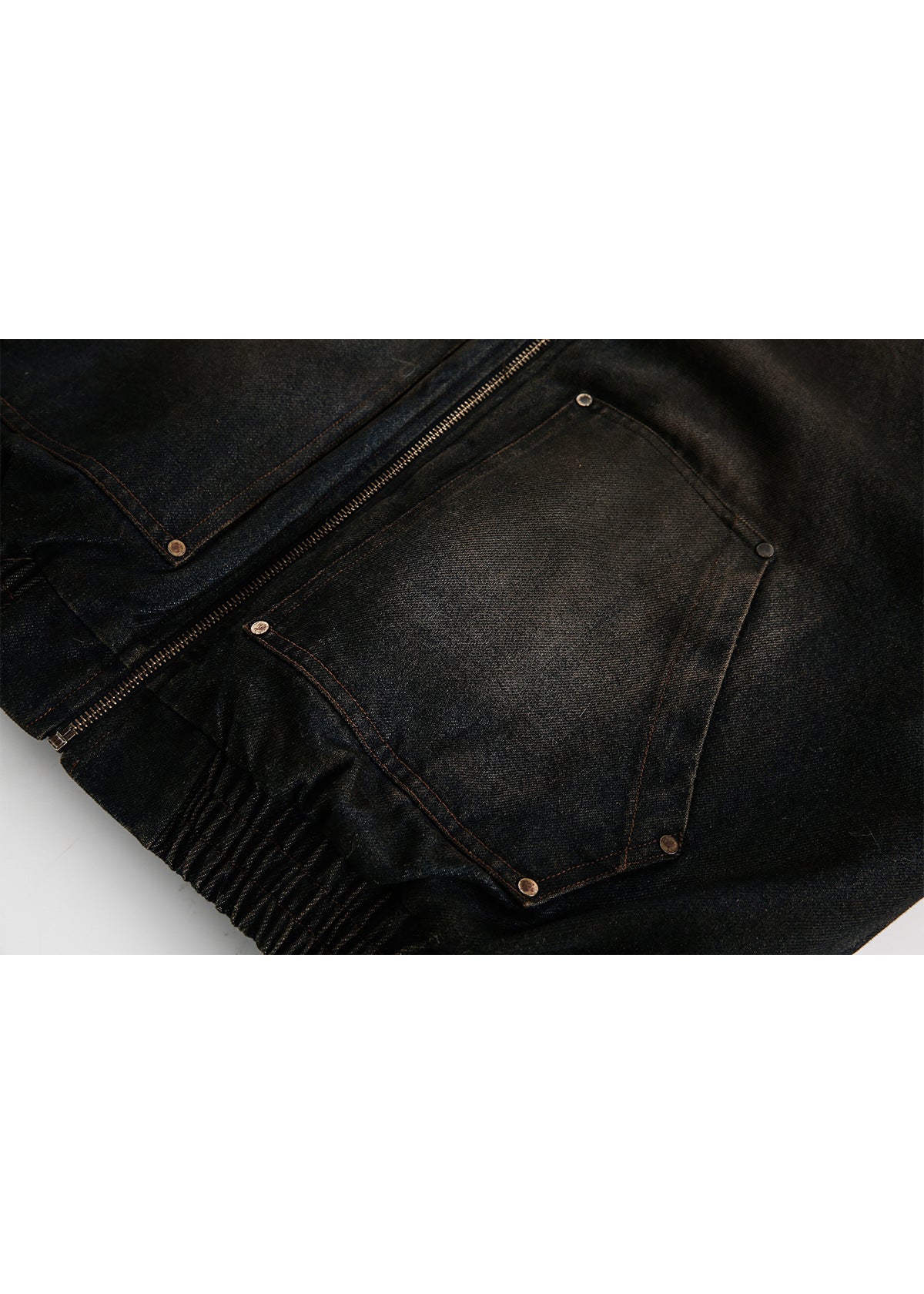 Washed Denim Padded Jacket - Rick Circus