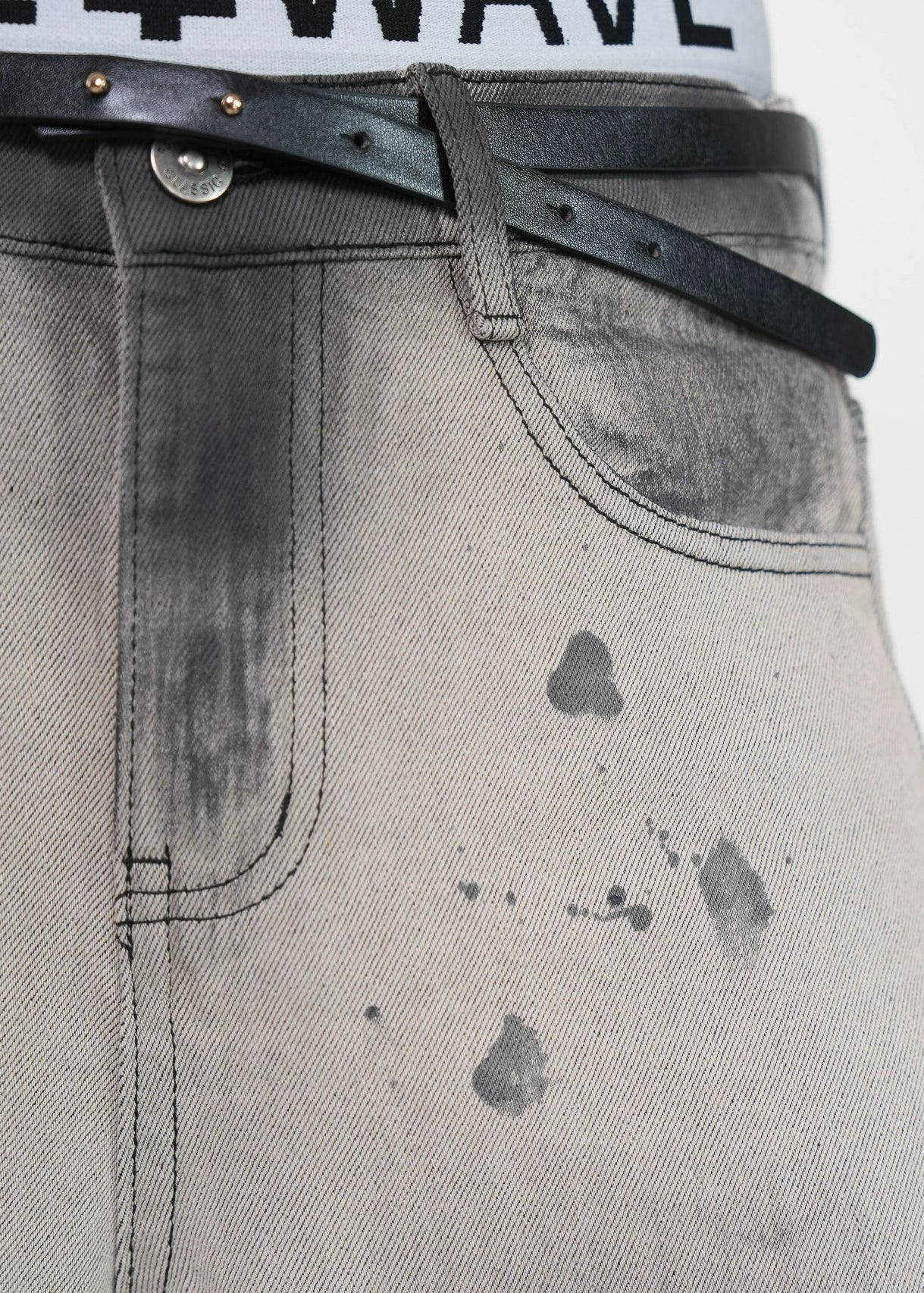 Washed Destroyed Wide - Leg Jeans - Rick Circus