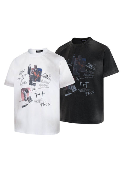 Washed Grunge Graphic T-Shirt - Rick Circus