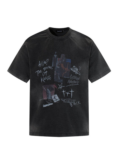 Washed Grunge Graphic T-Shirt - Rick Circus