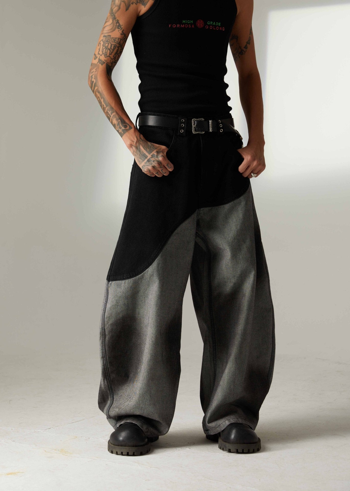 Washed Patchwork Jeans - Rick Circus