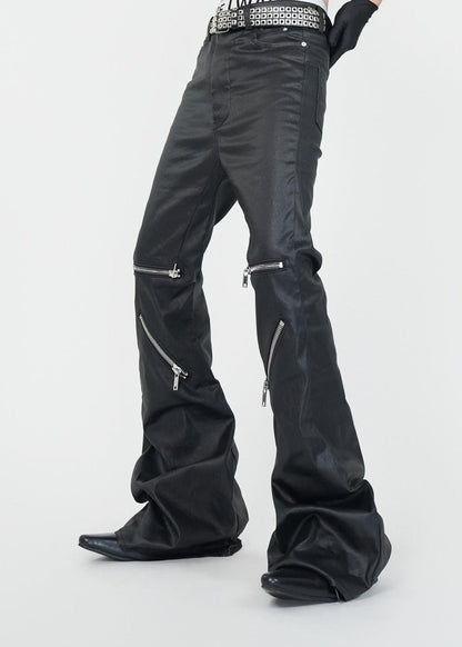 Wax - Coated Flared Jeans - Rick Circus
