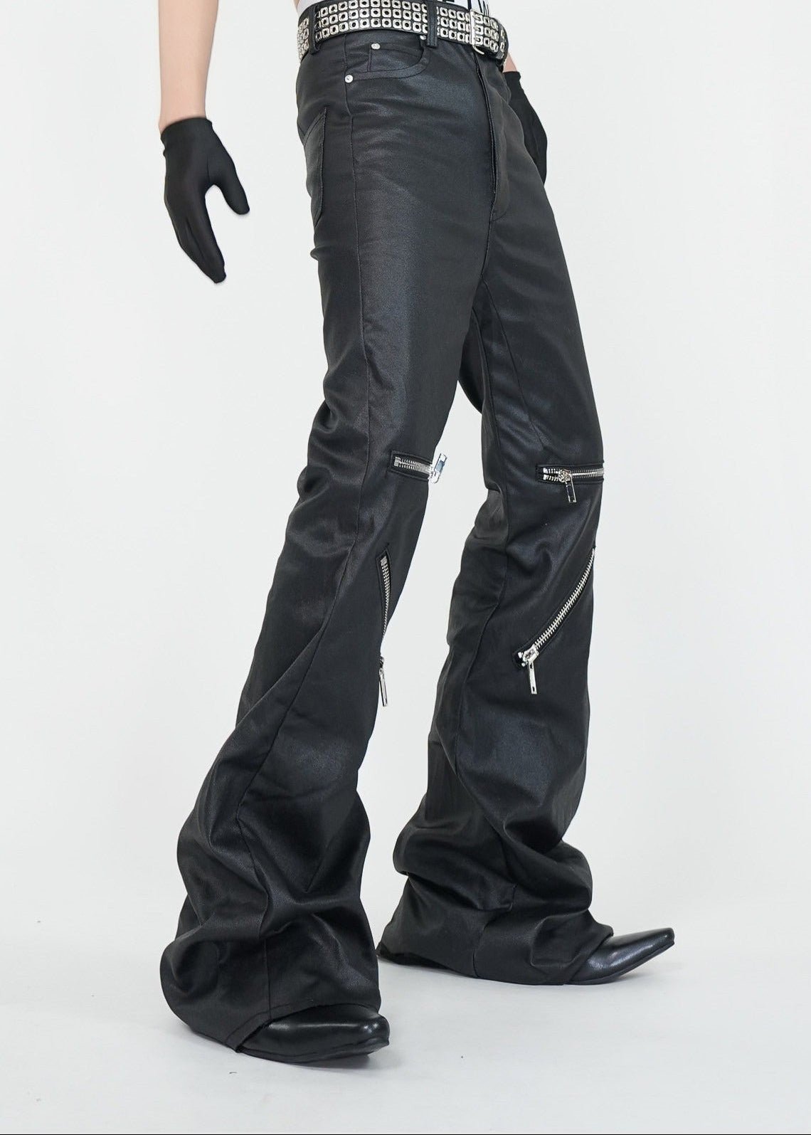 Wax - Coated Flared Jeans - Rick Circus