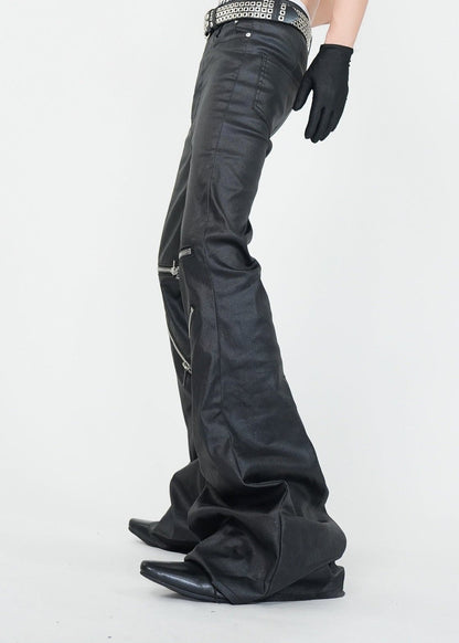 Wax - Coated Flared Jeans - Rick Circus