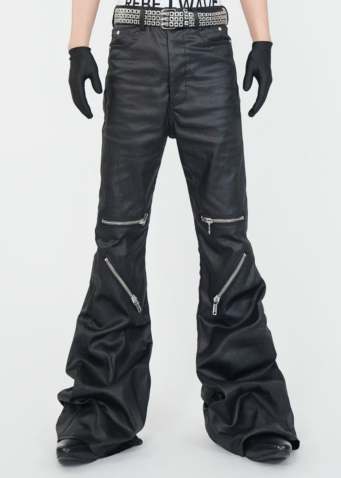 Wax - Coated Flared Jeans - Rick Circus