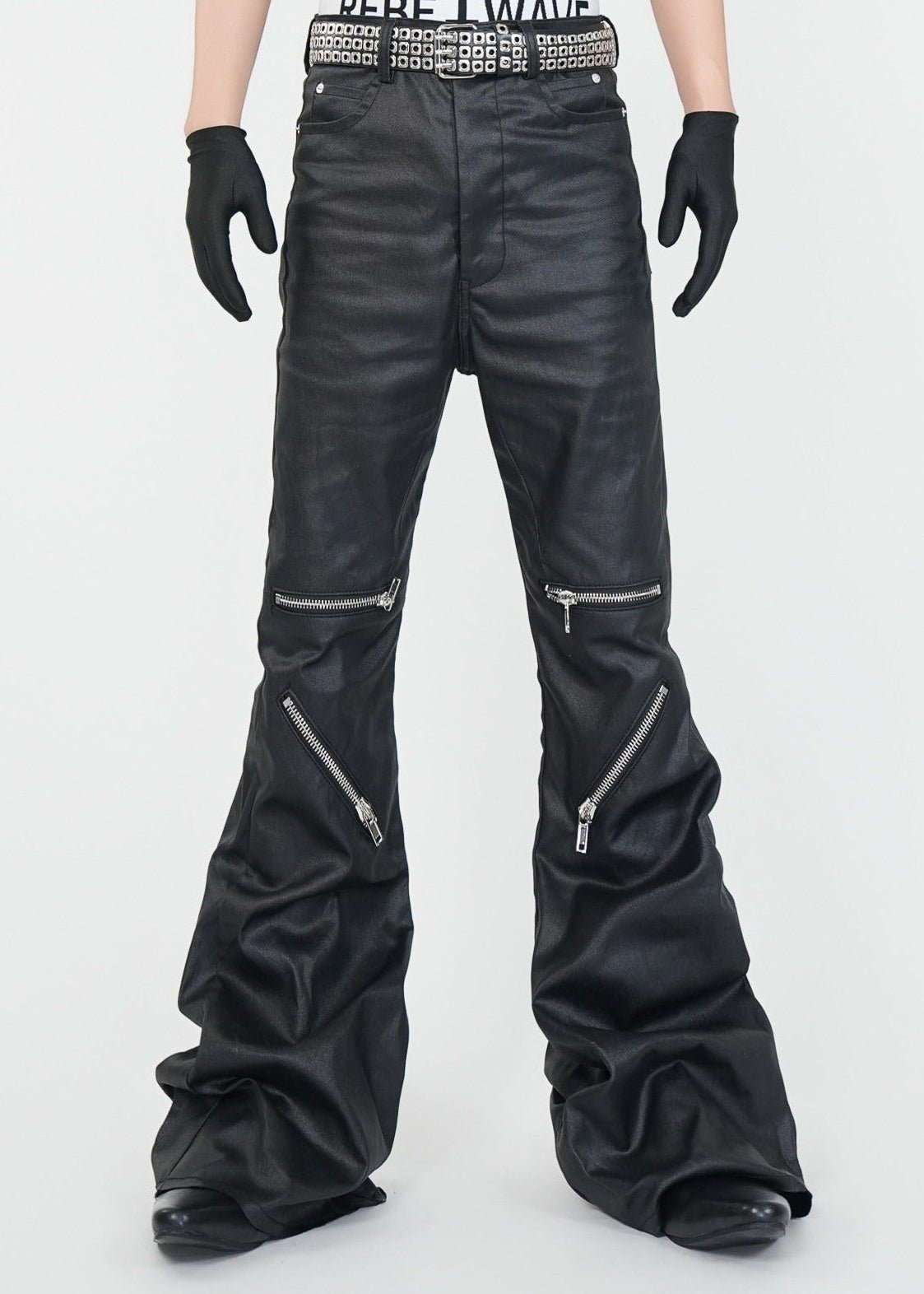 Wax - Coated Flared Jeans - Rick Circus