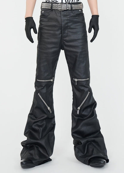 Wax - Coated Flared Jeans - Rick Circus
