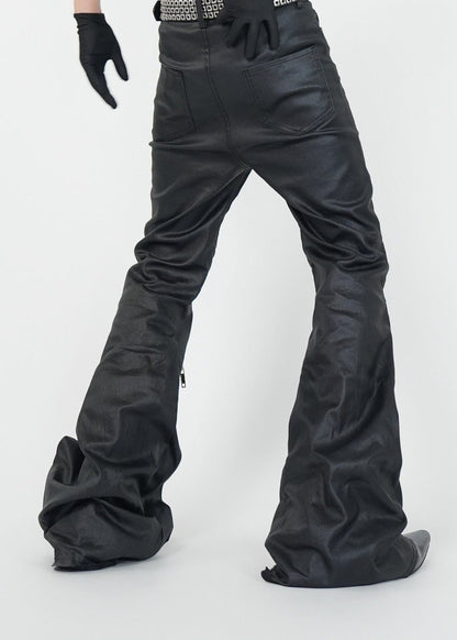 Wax - Coated Flared Jeans - Rick Circus