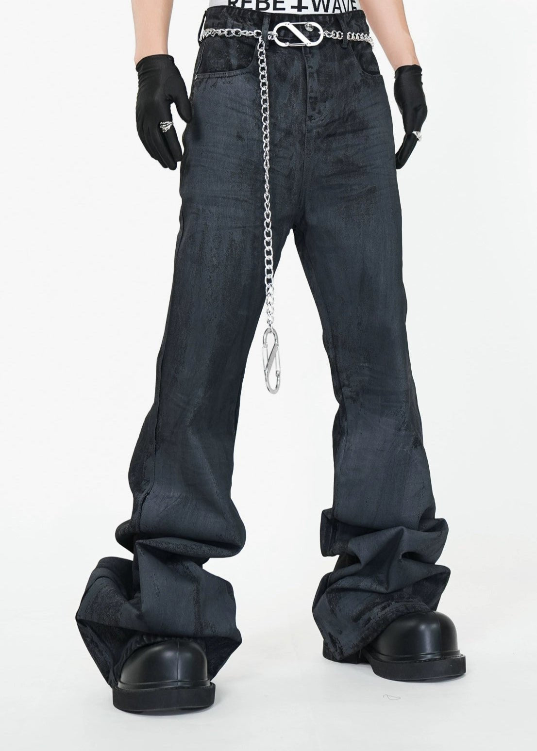 Waxed Flare Jeans - Rick Circus