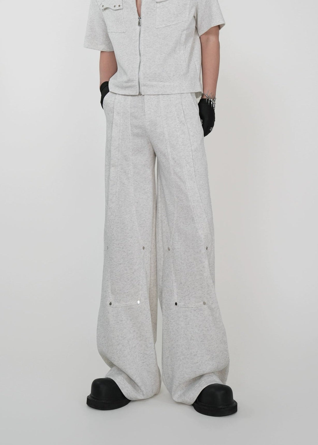 Wide - Leg Draped Straight Pants - Rick Circus