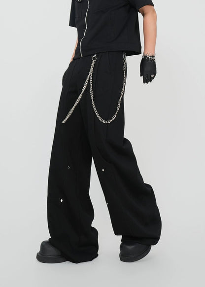 Wide - Leg Draped Straight Pants - Rick Circus