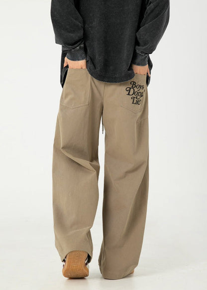 Wide - Leg Drawstring Pants &quot;Boys Don’t Lie&quot; - Rick Circus