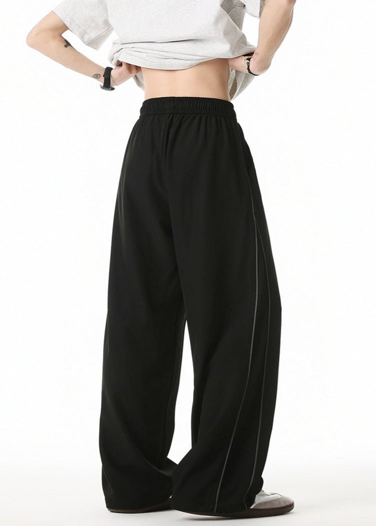 Wide - Leg Drawstring Pants with Side Stripes - Rick Circus