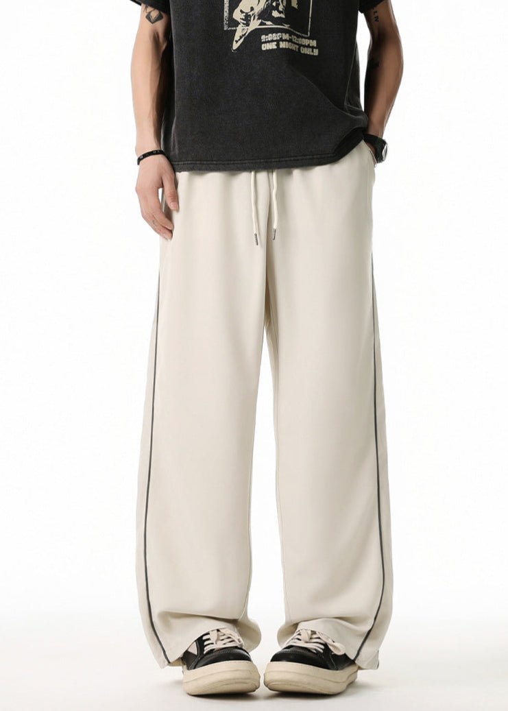 Wide - Leg Drawstring Pants with Side Stripes - Rick Circus