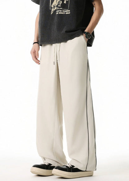 Wide - Leg Drawstring Pants with Side Stripes - Rick Circus