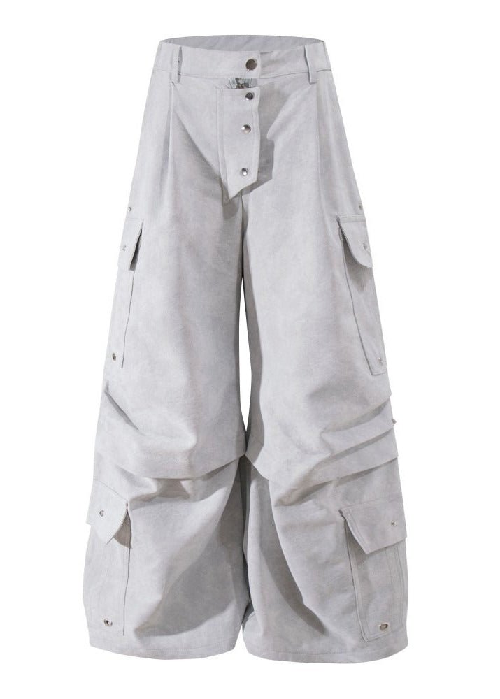 Wide Leg Faux Leather Pants - Rick Circus