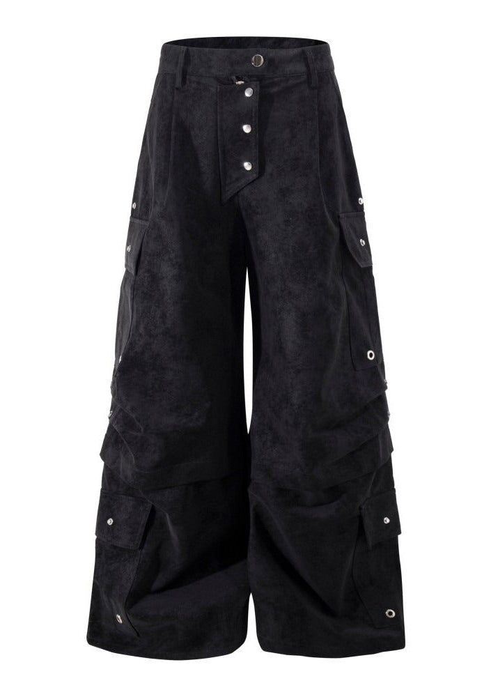 Wide Leg Faux Leather Pants - Rick Circus