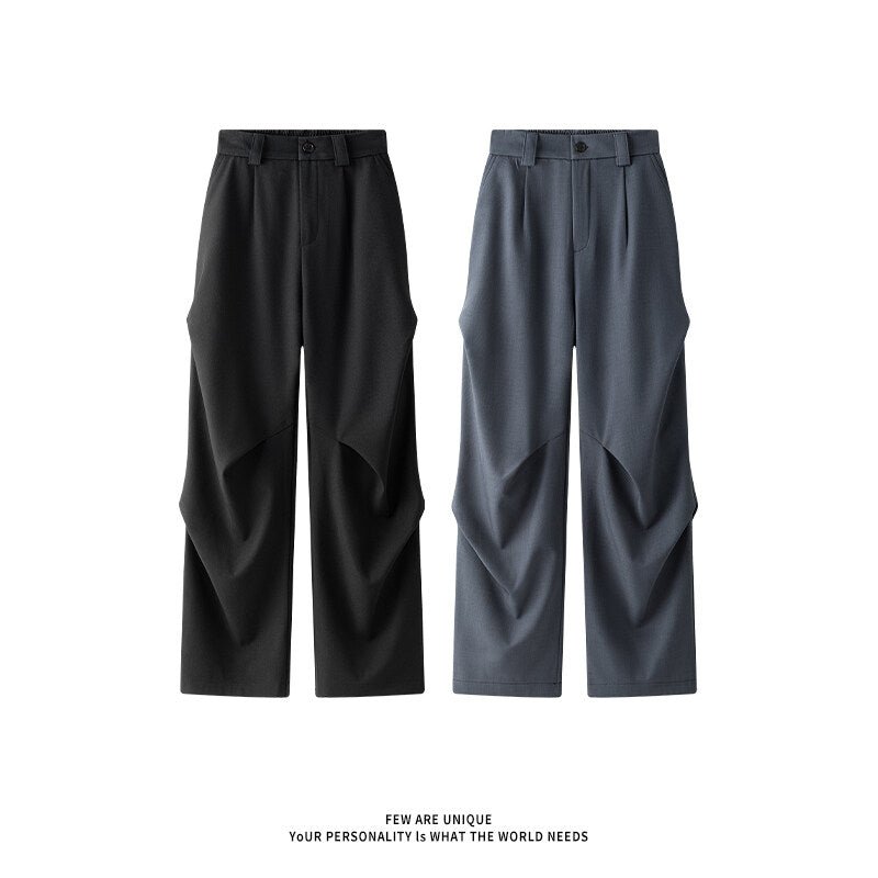 Wide - Leg Geometric Pleated Trousers - Rick Circus
