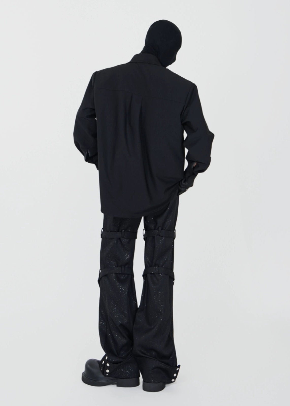 Wide - Leg Glitter Pants with Multi - Strap Detailing - Rick Circus