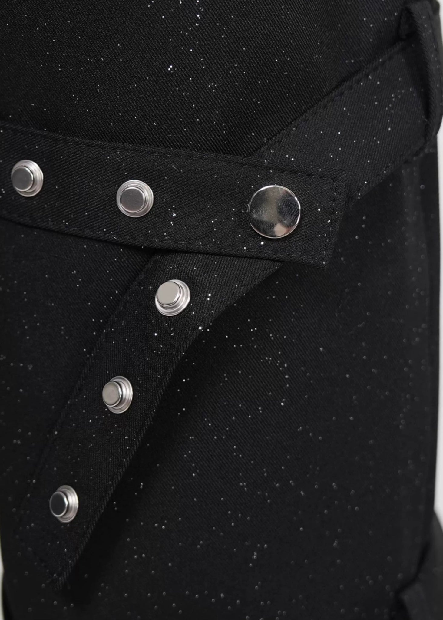 Wide - Leg Glitter Pants with Multi - Strap Detailing - Rick Circus