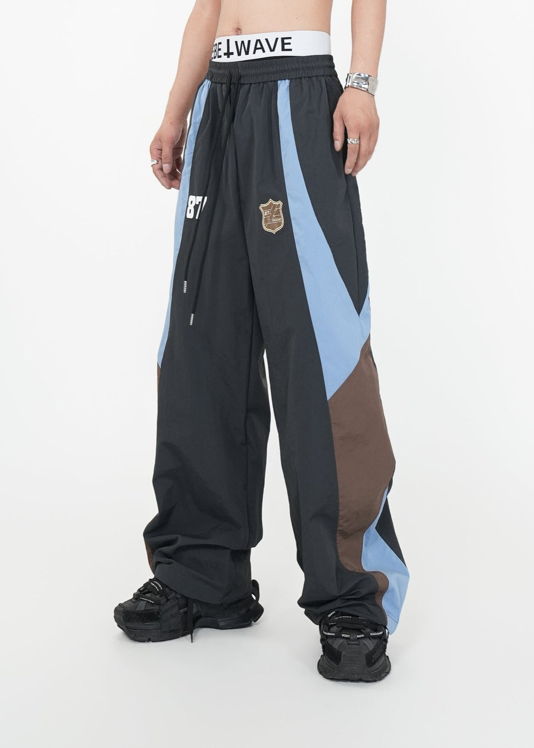 Wide - Leg Patchwork Track Pants - Rick Circus