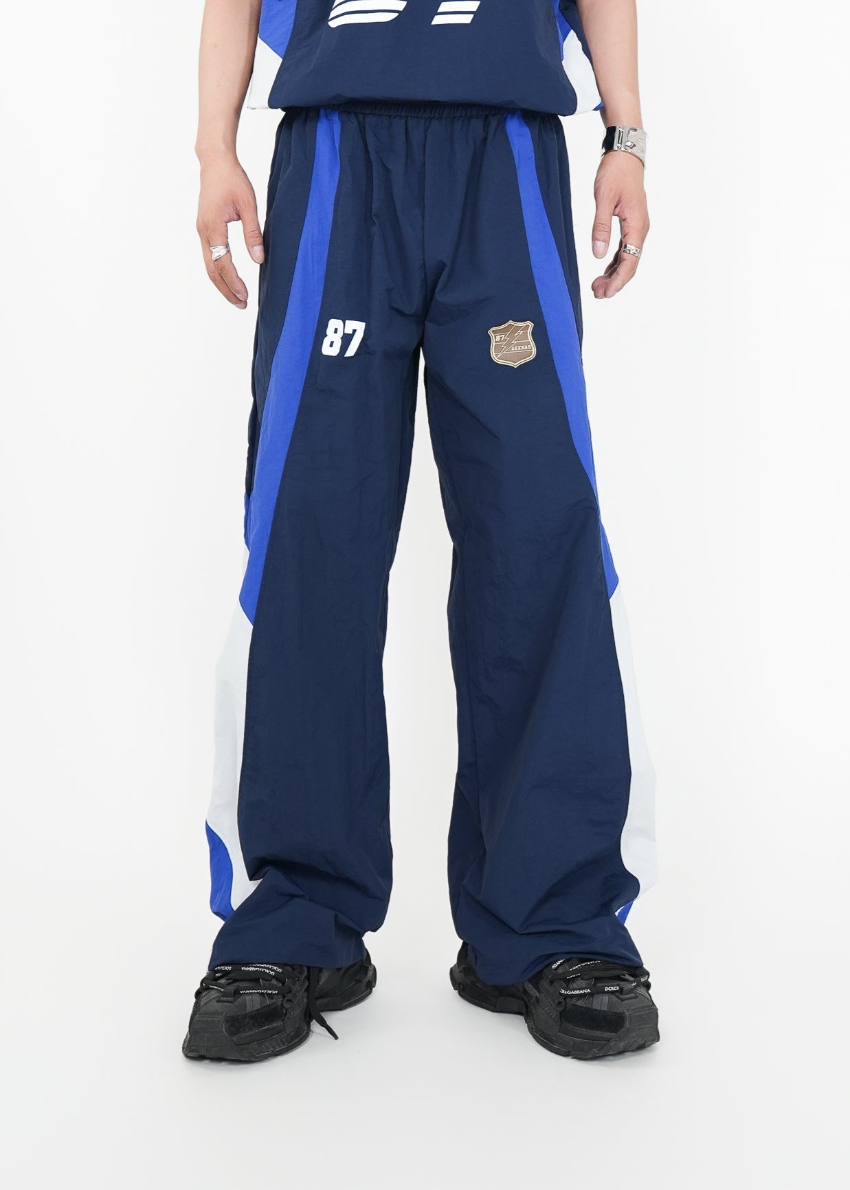 Wide - Leg Patchwork Track Pants - Rick Circus