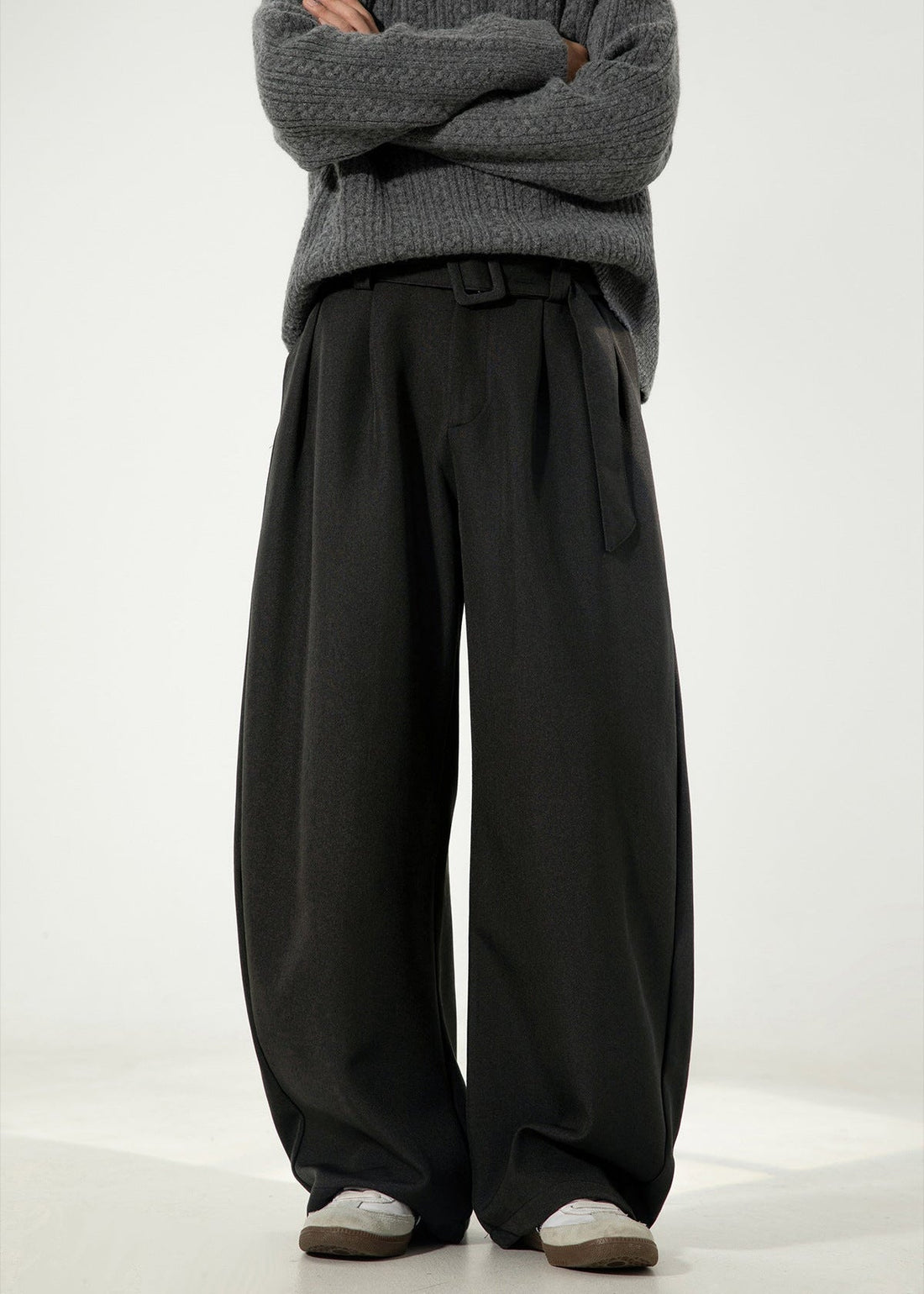 Wide Leg Pleated Pants - Rick Circus