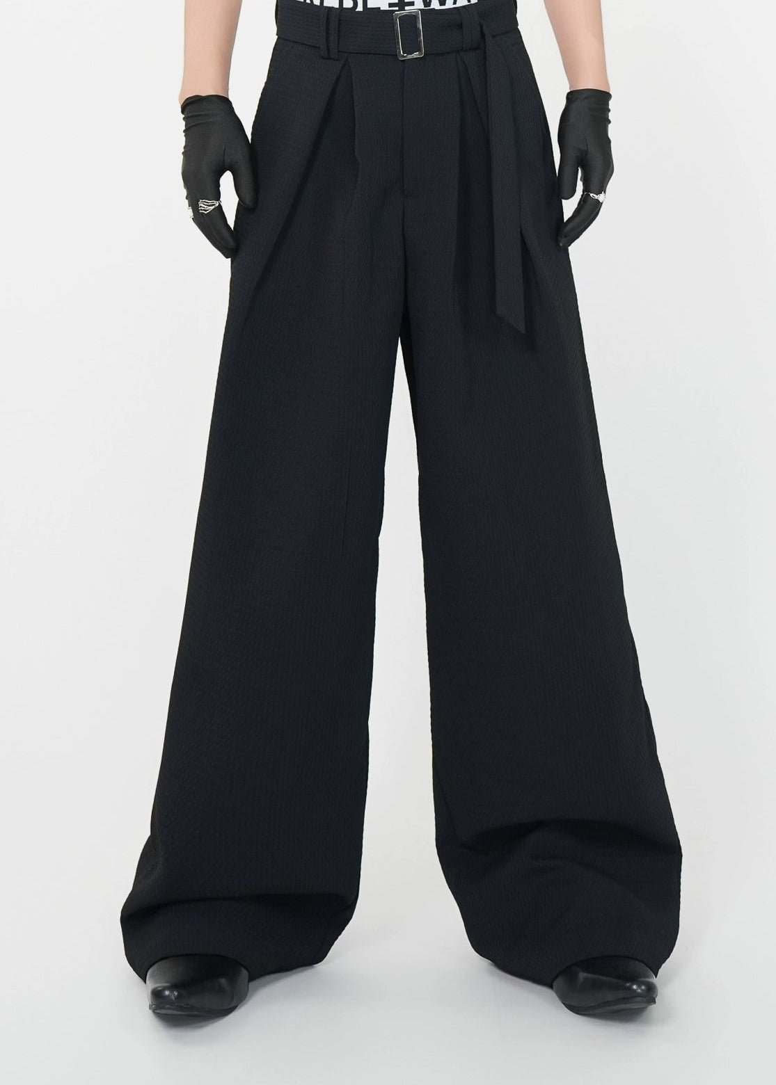 Wide - Leg Pleated Pants - Rick Circus