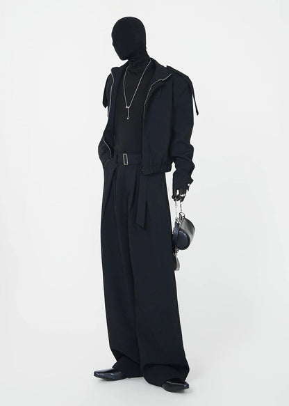 Wide - Leg Pleated Pants - Rick Circus