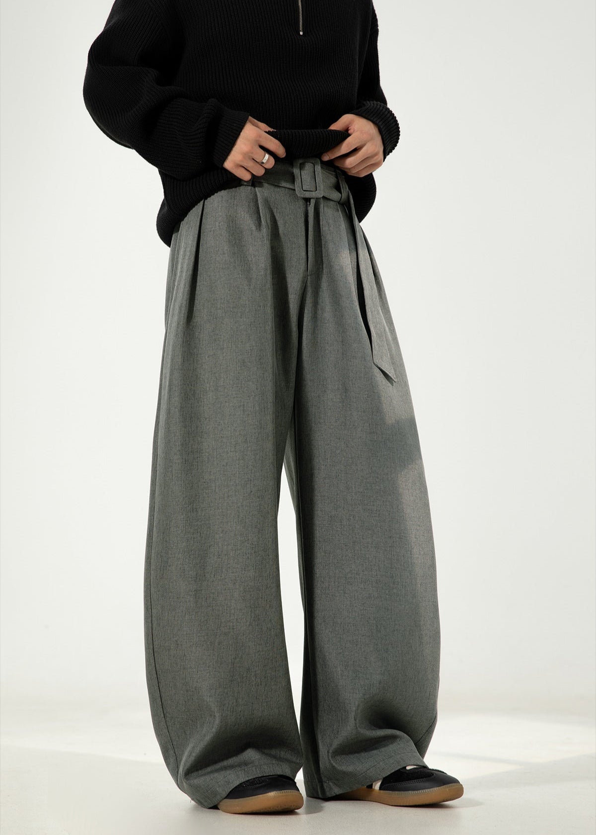 Wide Leg Pleated Pants - Rick Circus