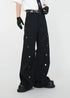 Wide - Leg Suit Trousers with Decorative Buttons - Rick Circus